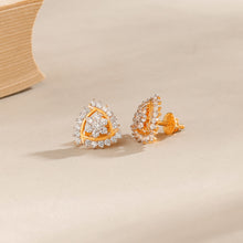 Tara Floral Trigon Gold Earrings