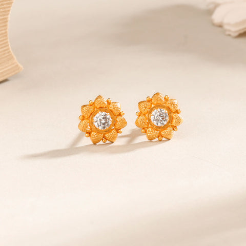 Karina Floral Spark Gold Earrings