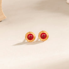 Seema Red Gem  Everyday Gold Earrings