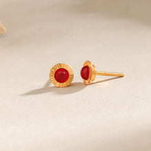 Seema Red Gem  Everyday Gold Earrings
