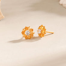 Reeva Floral Twist Gold Earrings