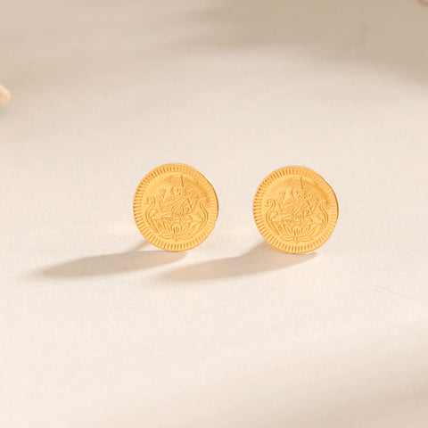 Divine Lakshmi Coin Gold Earrings