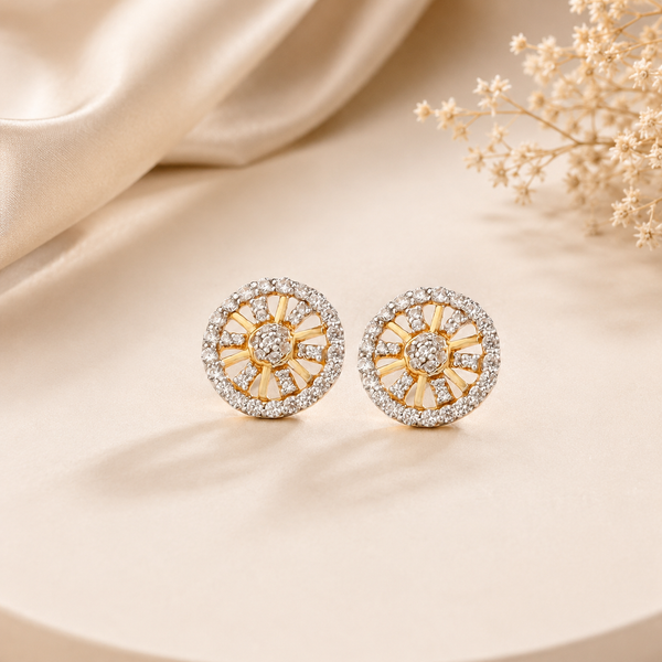 Mahika Circular Spark Gold Earrings
