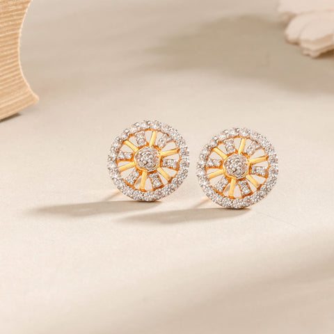 Mahika Circular Spark Gold Earrings