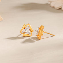 Ishani Elegant Triangle Cut Gold Earrings