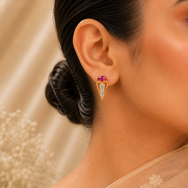 Falak Pink Spark Gold Earrings