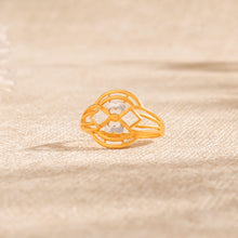 Komal Floral Frame Style Gold Ring