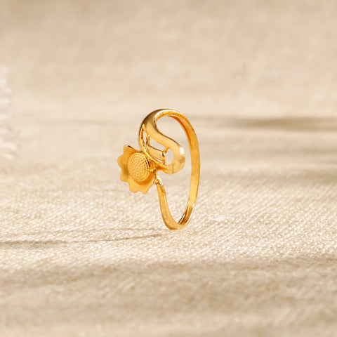Kamini Floral Swirl Gold Ring
