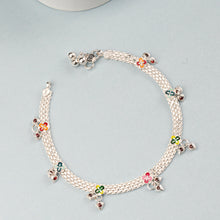 Saanvi Pretty Petals Silver Anklets