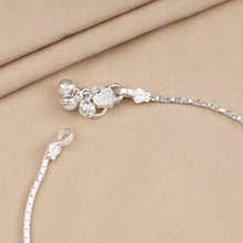 Monisha Royal Pink Charm Silver Anklet