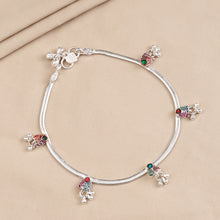 Eshita Colorful Tribal Silver Anklets