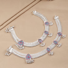 Rubina  Silver Anklets