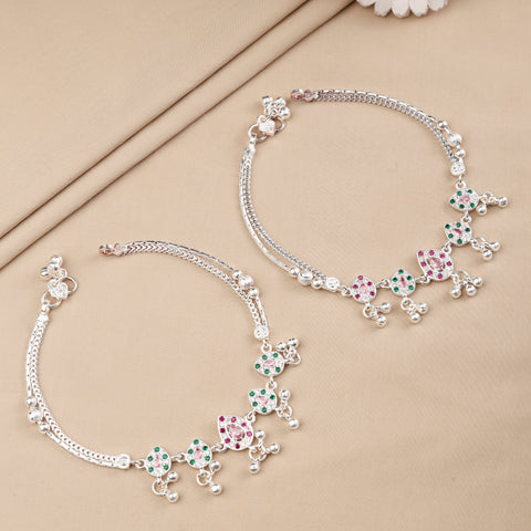 Yasmin Silver Anklets