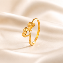 Diksha Twin Heart Promise Gold Ring