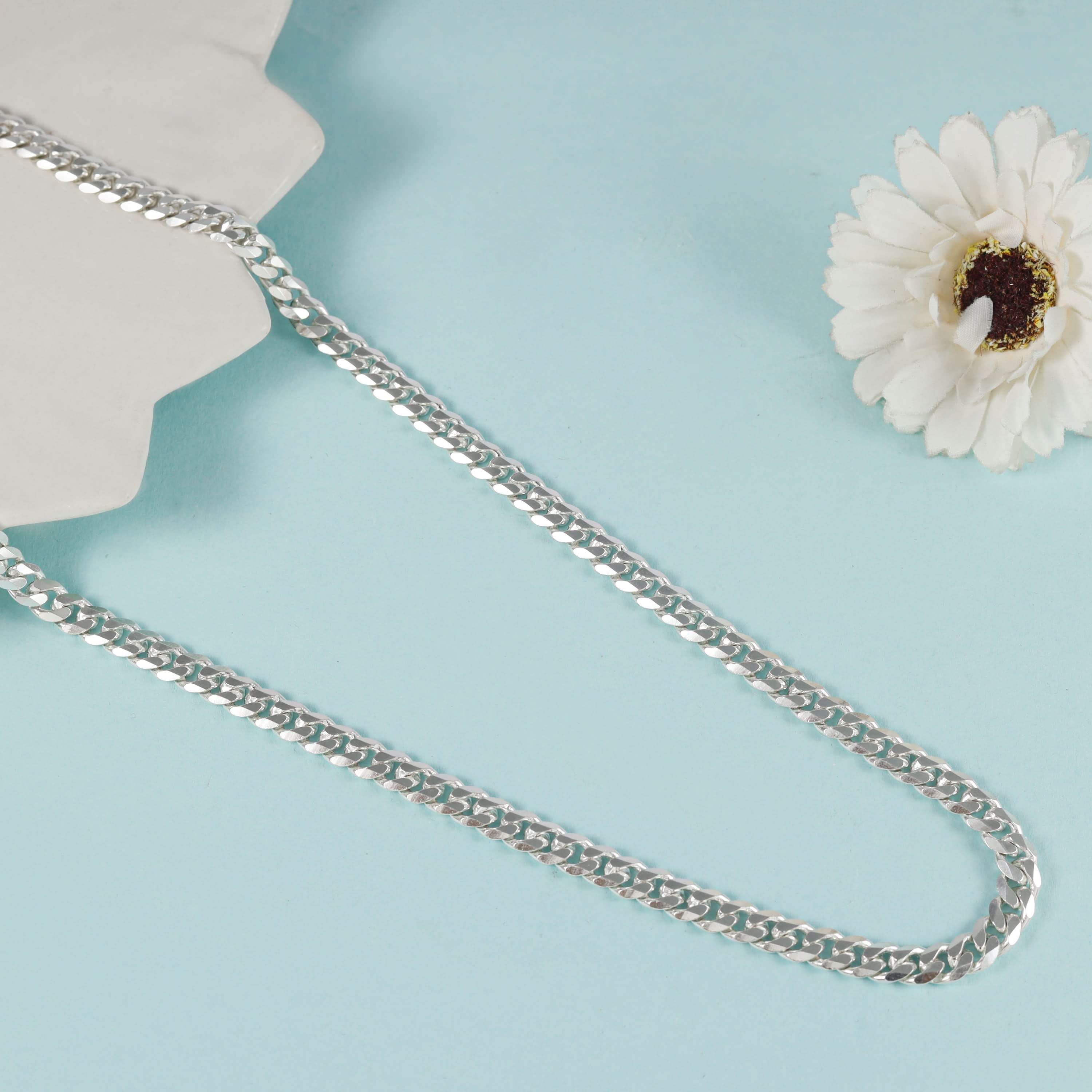Aaditya Bold Silver Curb Silver Chain