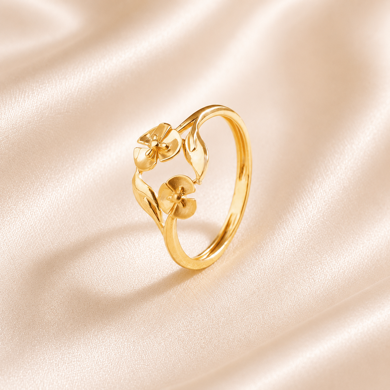 Aadhya Floral Grace Gold Ring