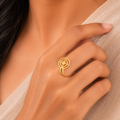 Naira Circle Charm Gold Ring