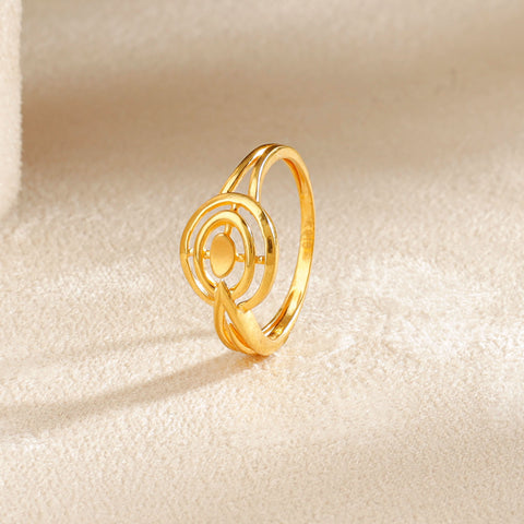 Naira Circle Charm Gold Ring