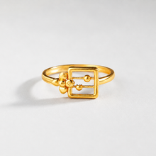 Kavya Floral Frame Gold Ring
