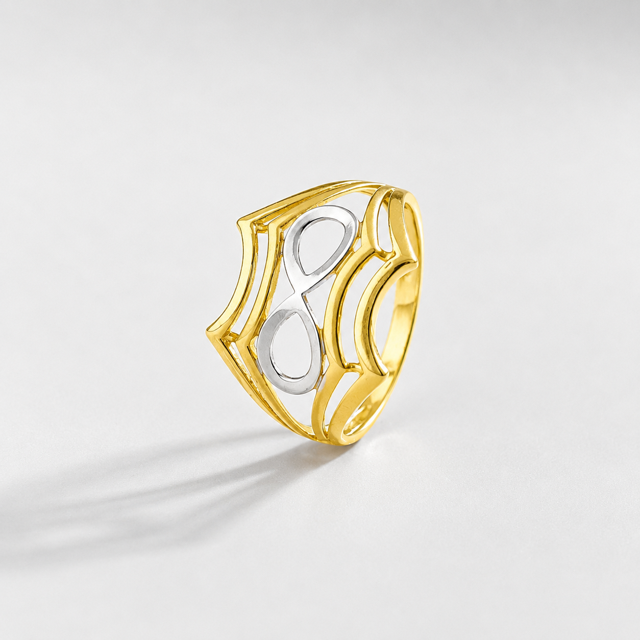 Jasmeet Golden Infinity Crest Gold Ring