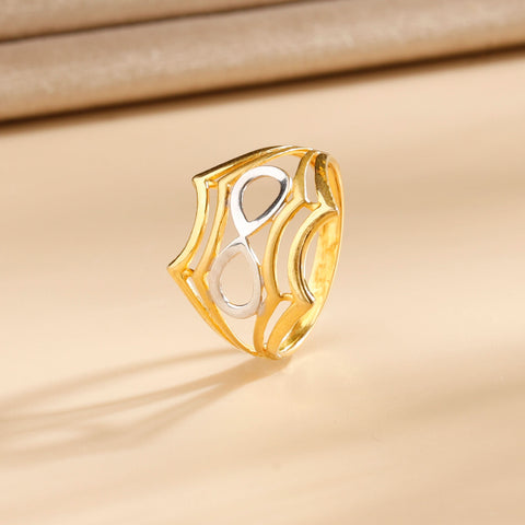 Jasmeet Golden Infinity Crest Gold Ring