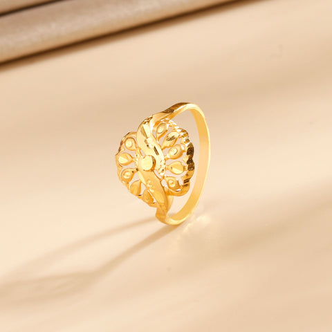 Kriti Golden Floral Radiance Gold Ring