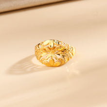 Mahi Royal Floral Glory Gold Ring
