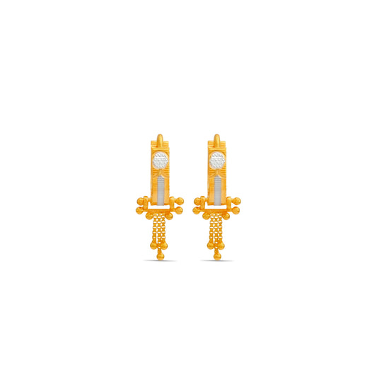 Elegant Dual-Tone Gold Earrings