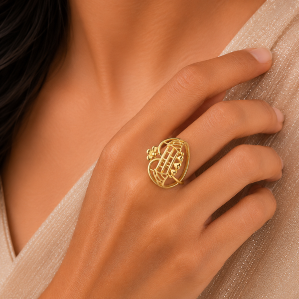 Eshika Regal Bloom Gold Ring