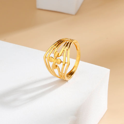 Ishani Floral Glow Gold Ring
