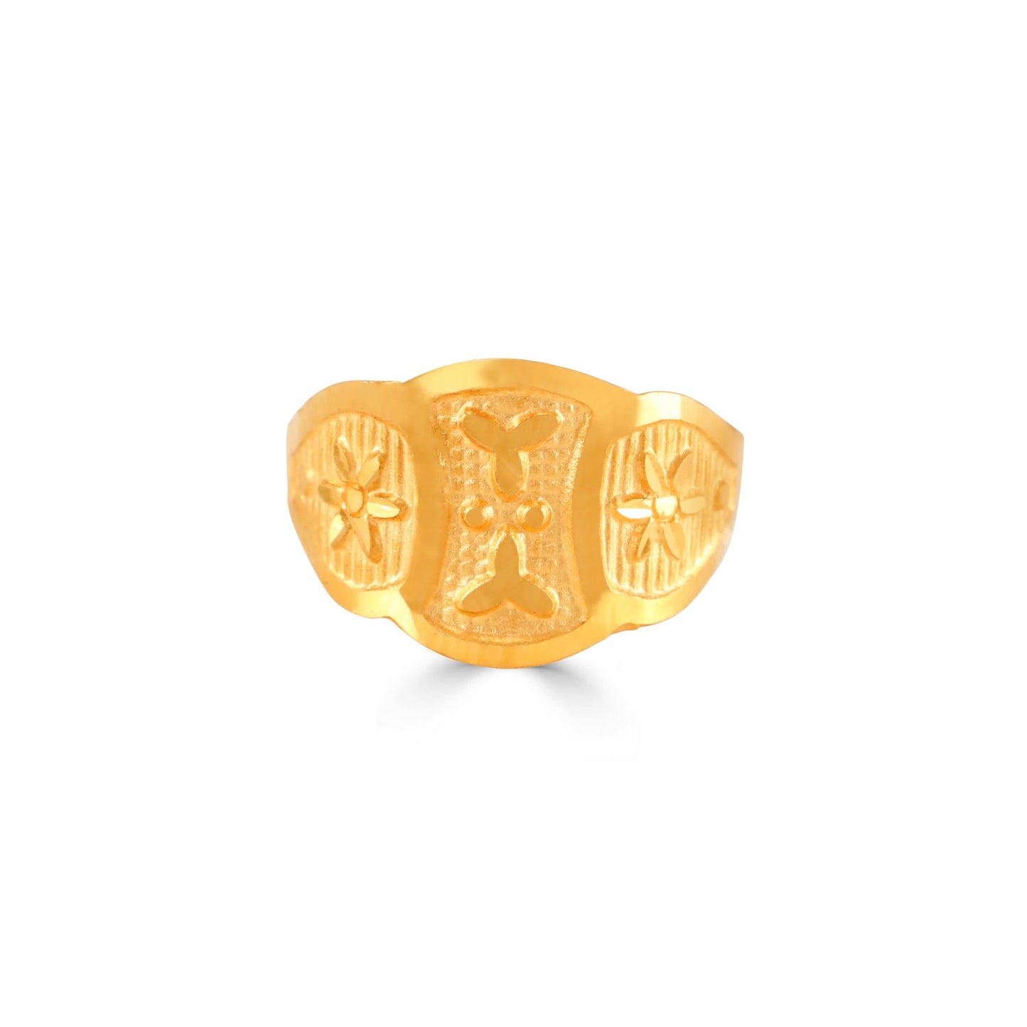 Timeless Leaf Flower Touch Gold Ring For Kids
