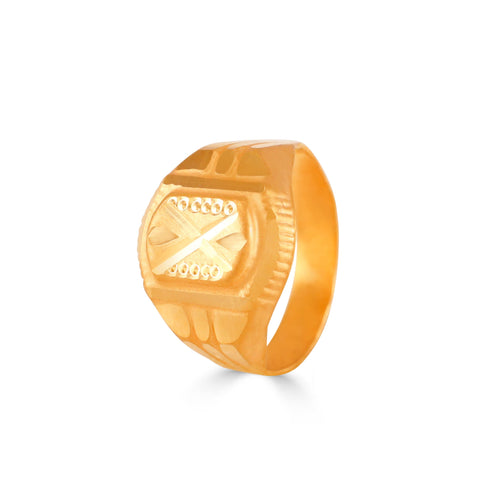 Classic Matte Finished Gold Ring For Kids