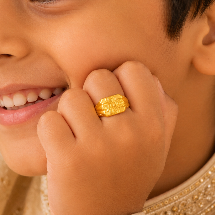 Cluster Rose Gold Ring For Kids