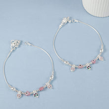 Aarna Beads Evil Eye Silver Anklets