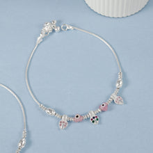 Aarna Beads Evil Eye Silver Anklets