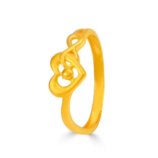 Seema Elegant heart-Knot Gold Ring