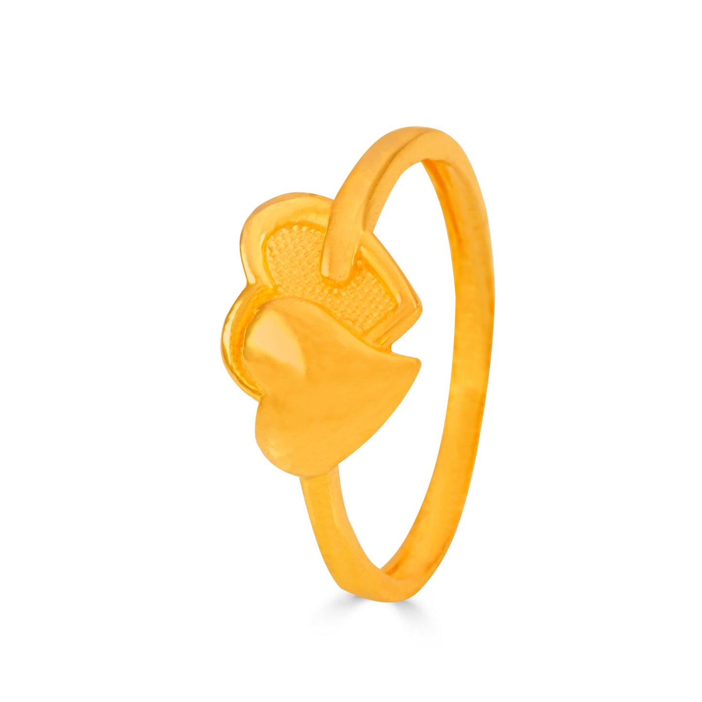 Elegant double-heart gold charm Ring