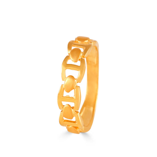 Sara Golden Leaf Motif  Gold Ring