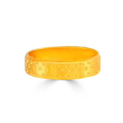 Meera Radiant Patterned  Gold Design Band-Ring