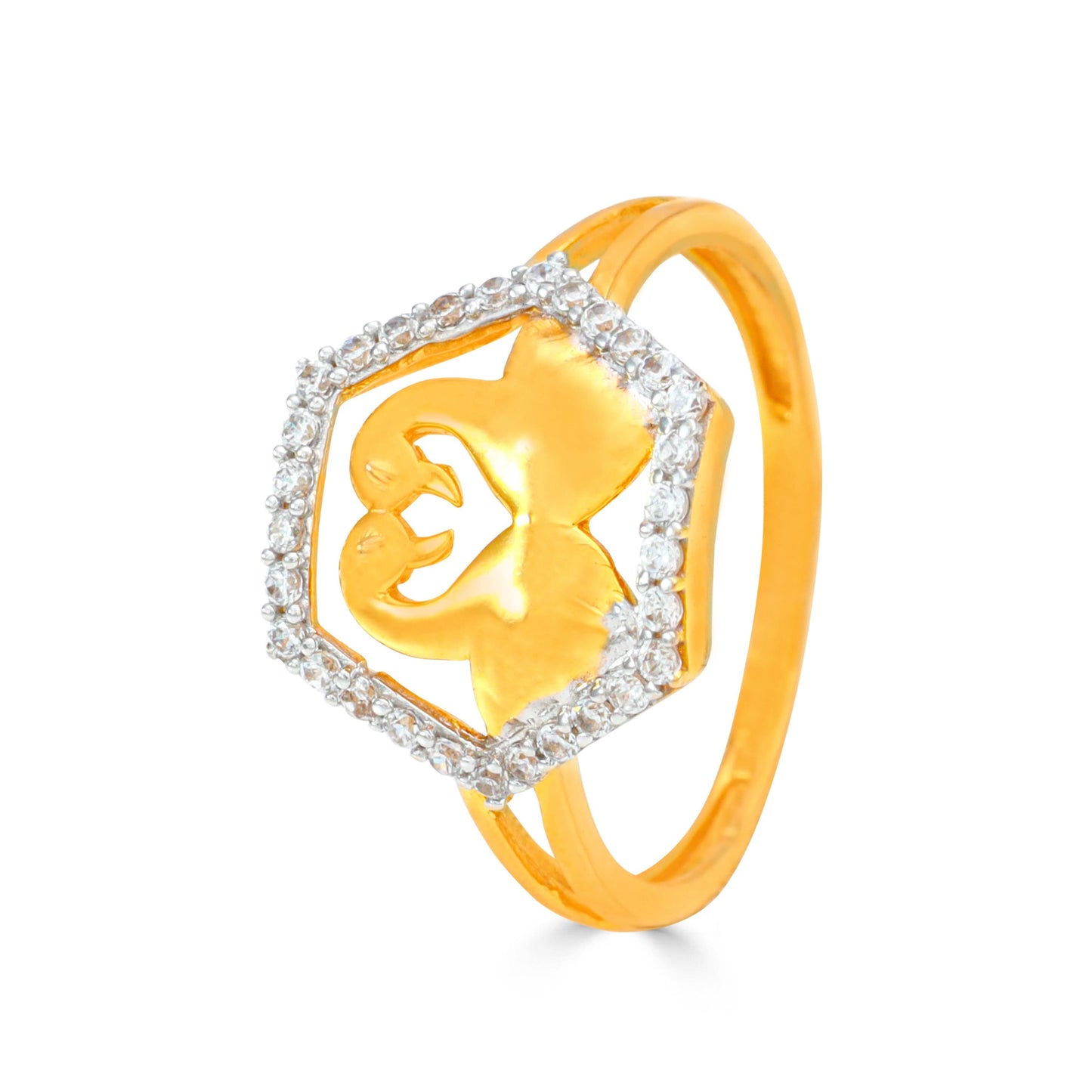 Ava Lotus Spark Gold Ring