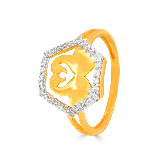 Ava Lotus Spark Gold Ring