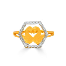 Ava Lotus Spark Gold Ring