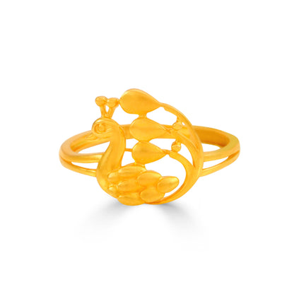 Tara Graceful Peacock Gold Ring