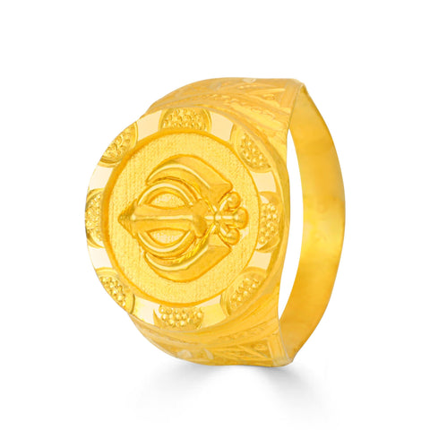Zain Bold Sikh Gold Ring
