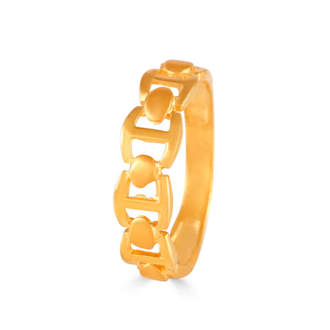 Raj Bold Link Gold Band Ring