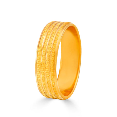 Kunal Triple Line Gold Band Ring