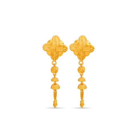 Sofia  floral  jhumka Gold Earrings
