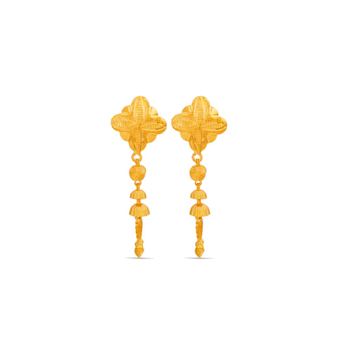 Sofia  floral  jhumka Gold Earrings