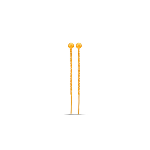Elegant long drop Gold Earrings