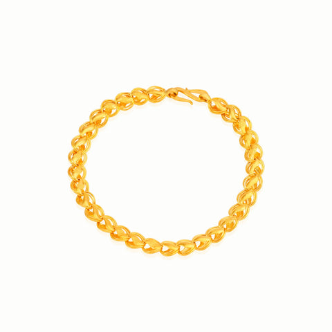 Ravi Twisted Link Design Gold Bracelet